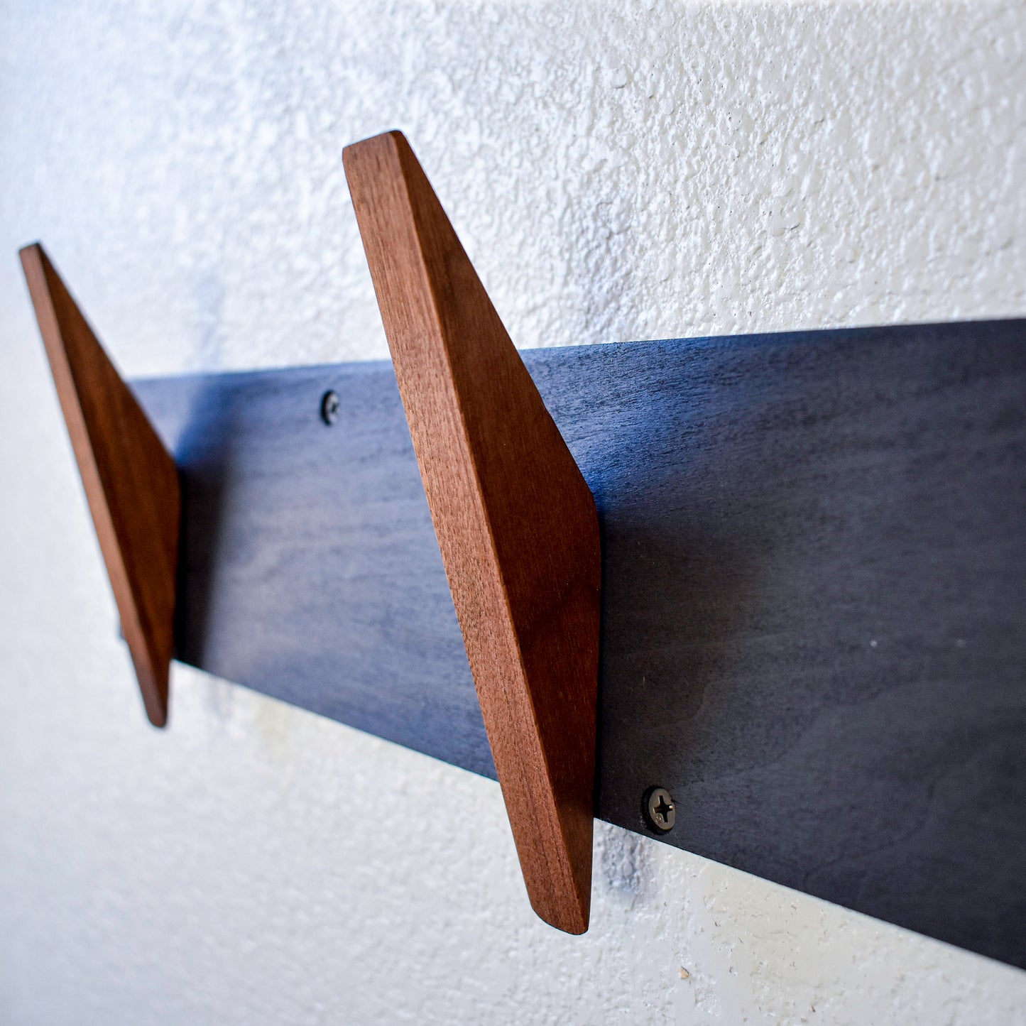 Modern Coat Rack Walnut Angular Hooks