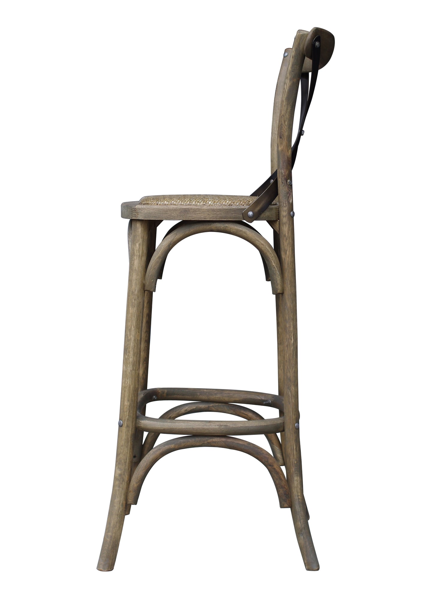 X Bar Stool 29", Oak & Iron - pair