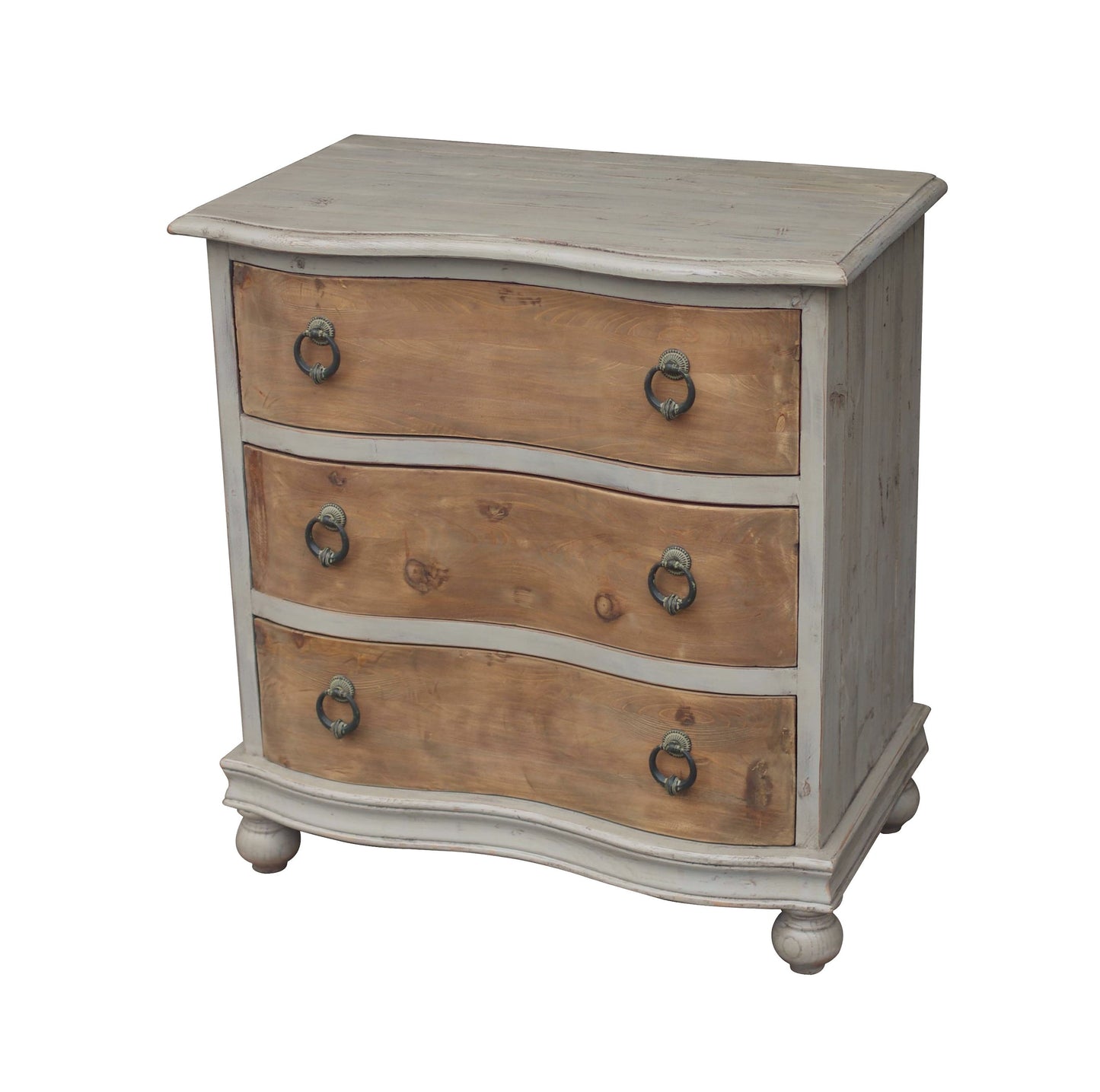 Melanie 3 Drawer Chest, gray/natural