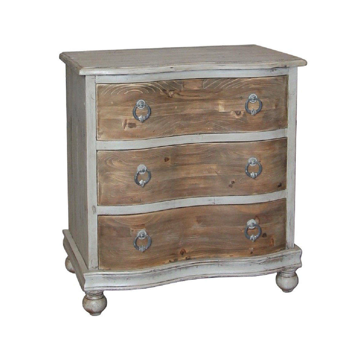 Melanie 3 Drawer Chest, gray/natural