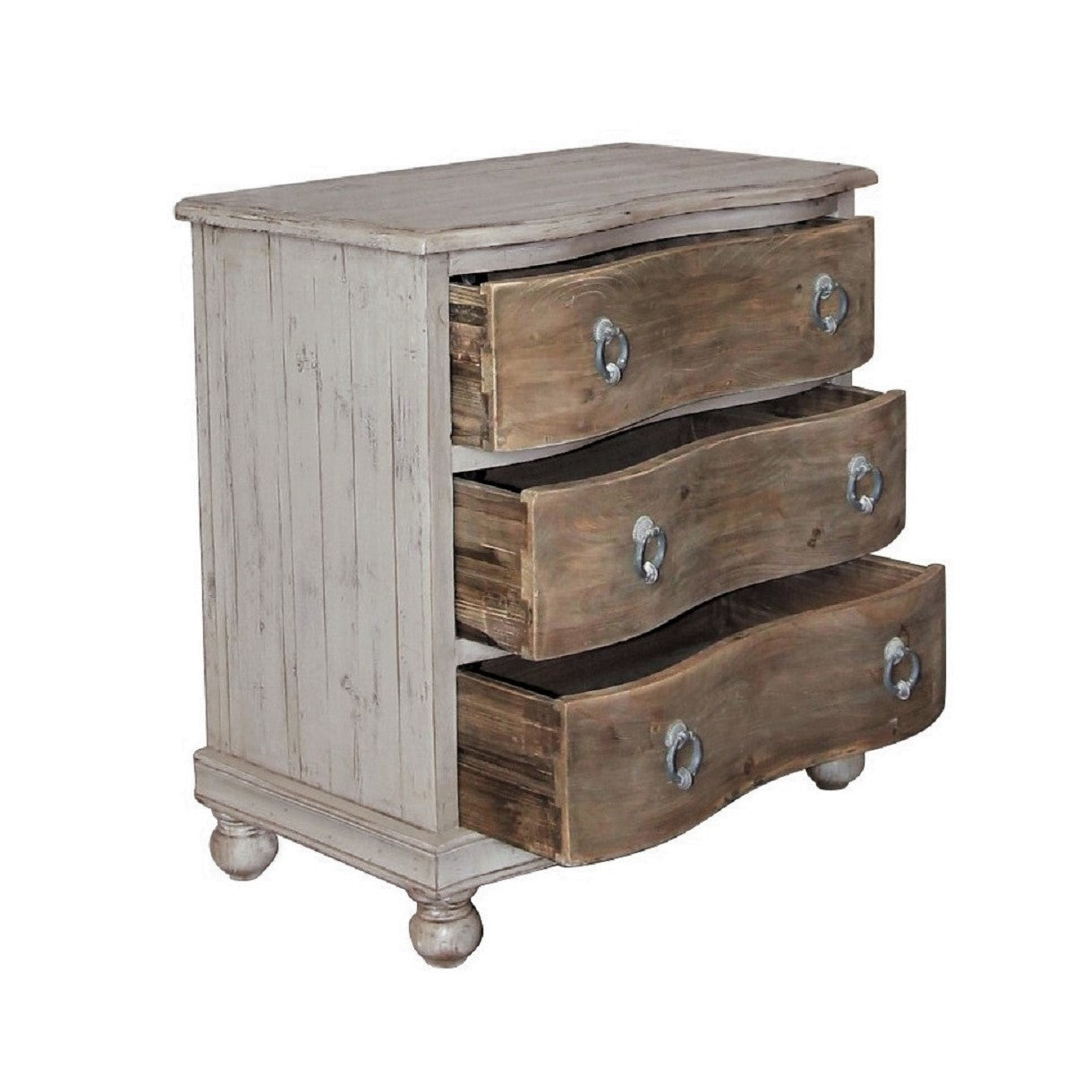Melanie 3 Drawer Chest, gray/natural