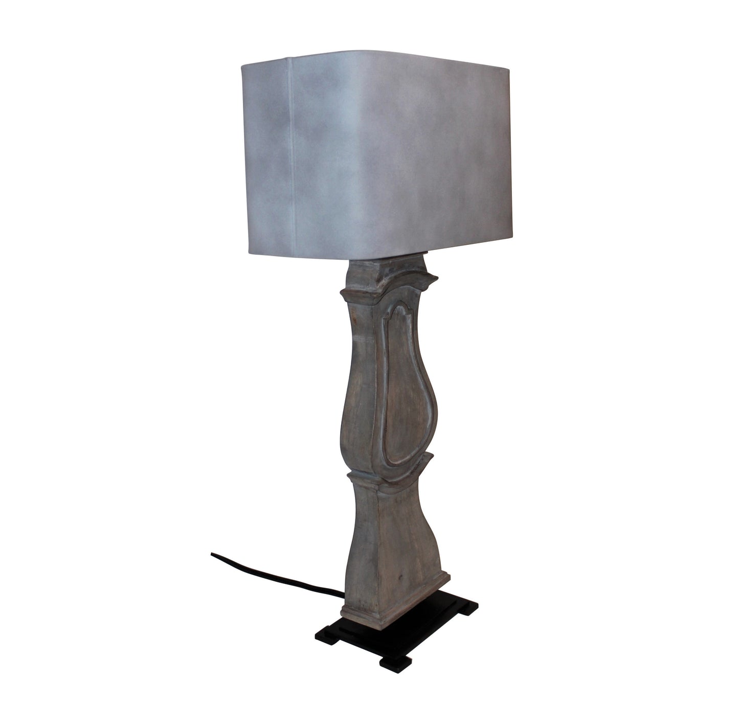 Wood Column Table Lamp, 24"