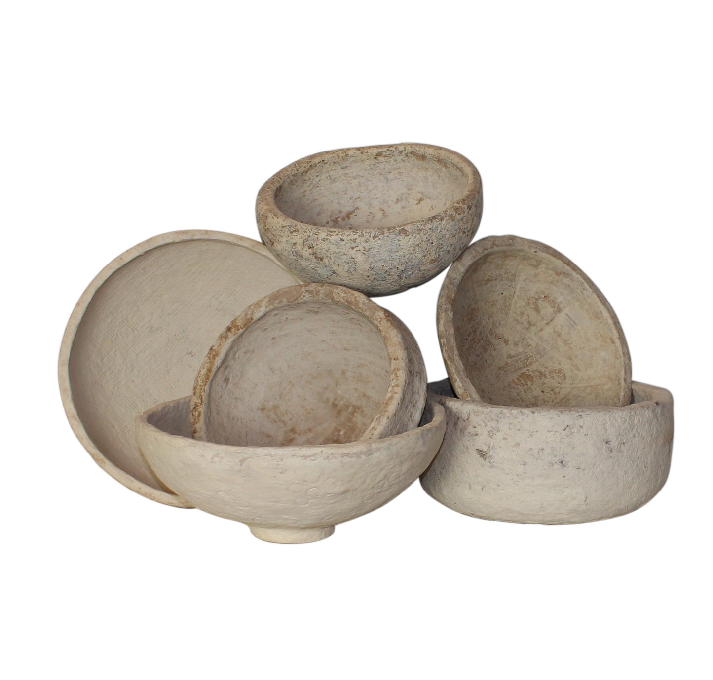 Vintage Paper Mache Bowls 11-14", set of 6