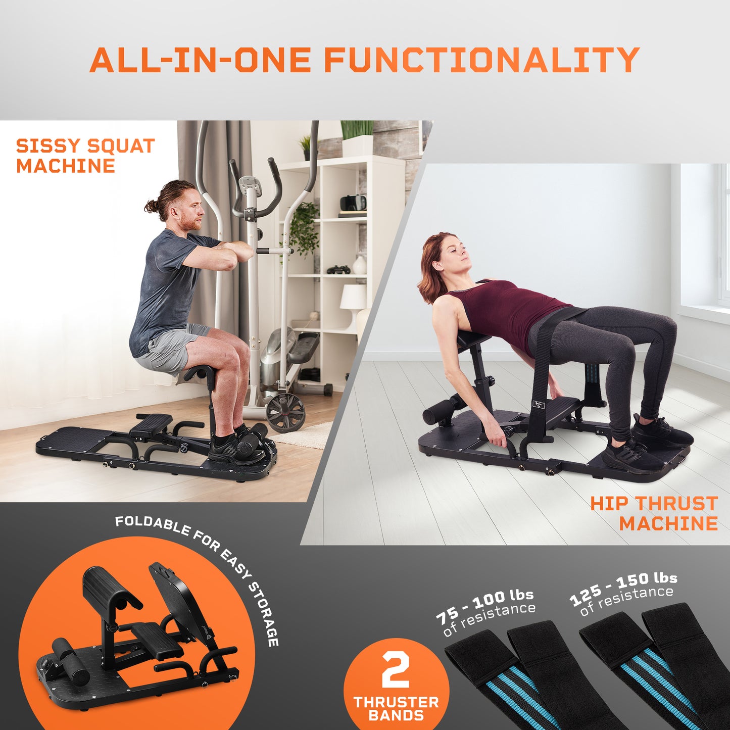 Lifepro 2-in-1 Sissy Squat Machine & Glute Machine - Premium Squat Workout Machine & Glutes Workout Equipment for Home