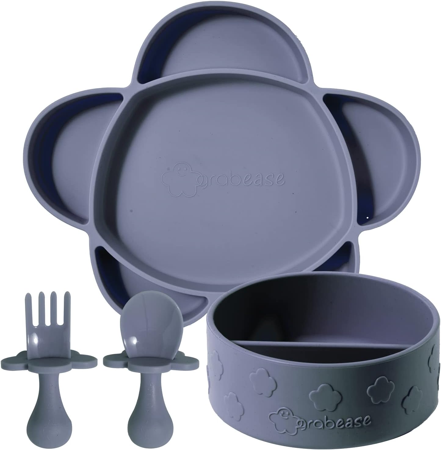 4-Piece Self-Feeding Set - Gray