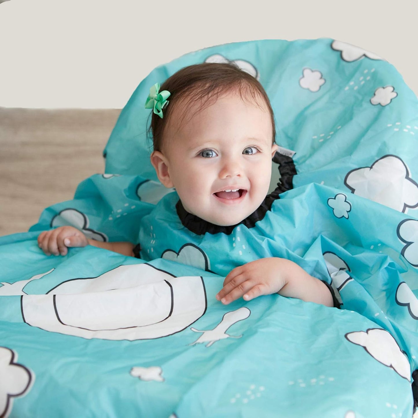 Grabease Allover Waterproof Bib for Babies and Toddlers, Teal