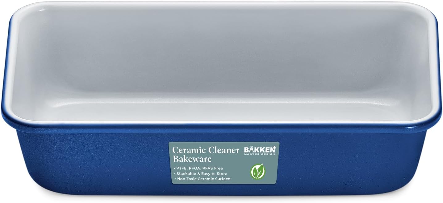Premium Loaf Pan – Aluminized Steel, Ceramic Non-stick Coating, Pfoa Pfas Free, Even Heat, Non-toxic, 9x4.7x2.3”, Stylish Colors, Healthy Baking, Ideal Size, Durable Bakeware