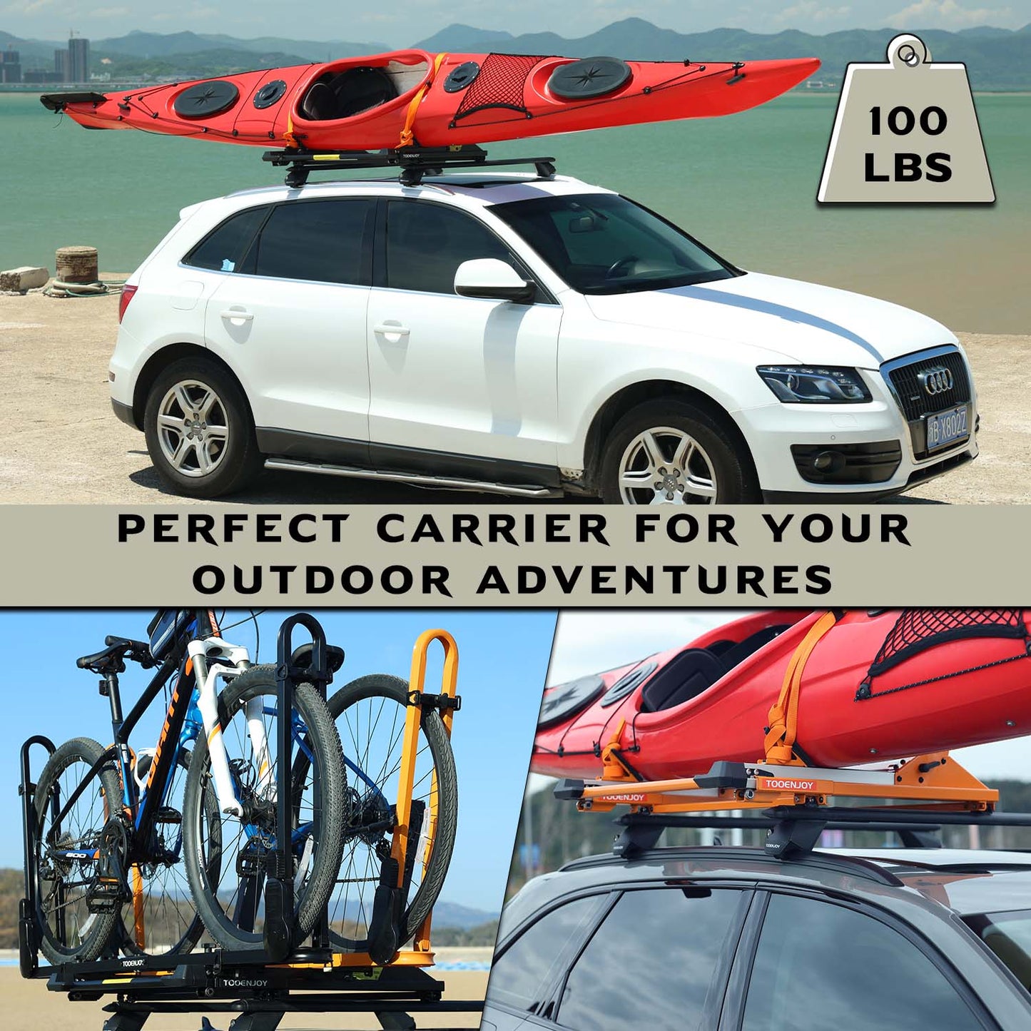Elevate Universal Lift Assist Roof Rack (Black)