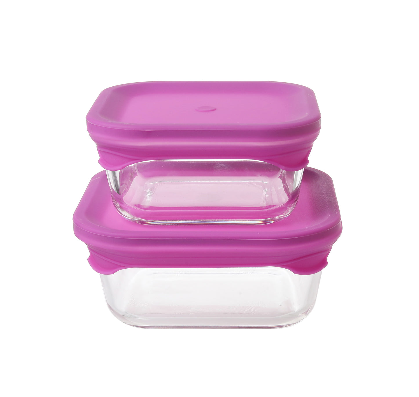 Delight King Glass Food Storage Containers – 2-Piece Flexible Silicone Lids Food Containers – Microwave Safe Borosilicate Glass Storage Containers with Lids – Leakproof and BPA Free