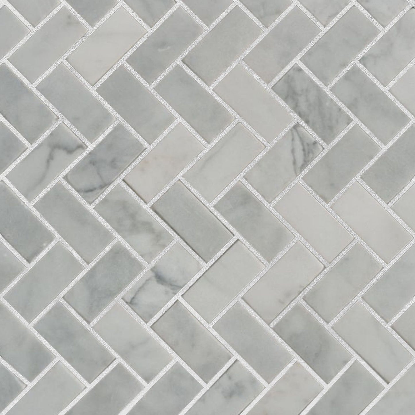 Heringbone Carrara Mosaic Wall & Floor Tile ( $23.62/sq.ft)