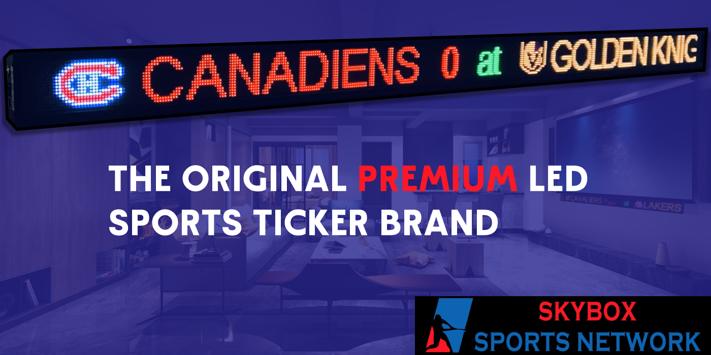 Skybox LED Sports Ticker for Man Caves / The Playbook / 63" Length