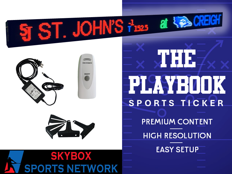 Skybox LED Sports Ticker for Man Caves / The Playbook / 63" Length