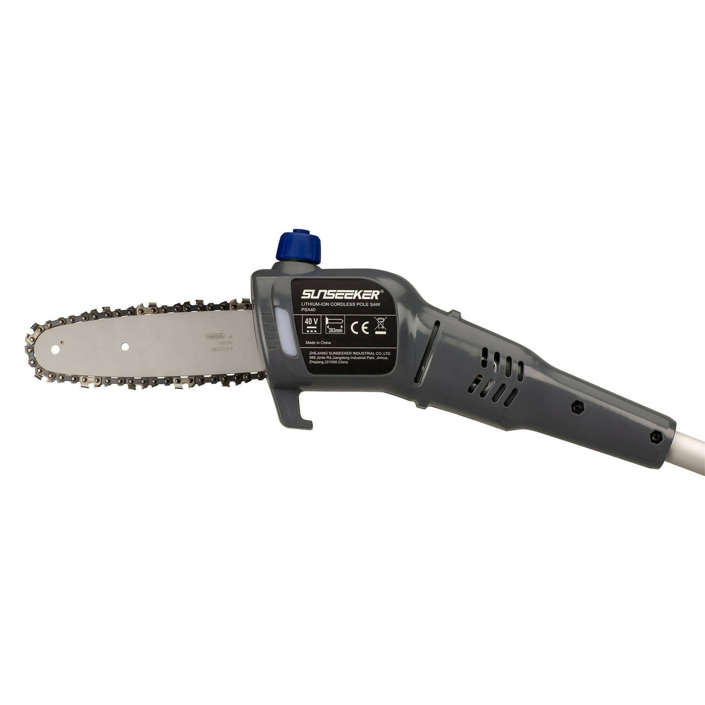 Wild Badger Power Cordless 40 Volt Brushed 8-inch Splitting Pole Saw, Includes 2.0 Ah Battery and Clip-on Charger