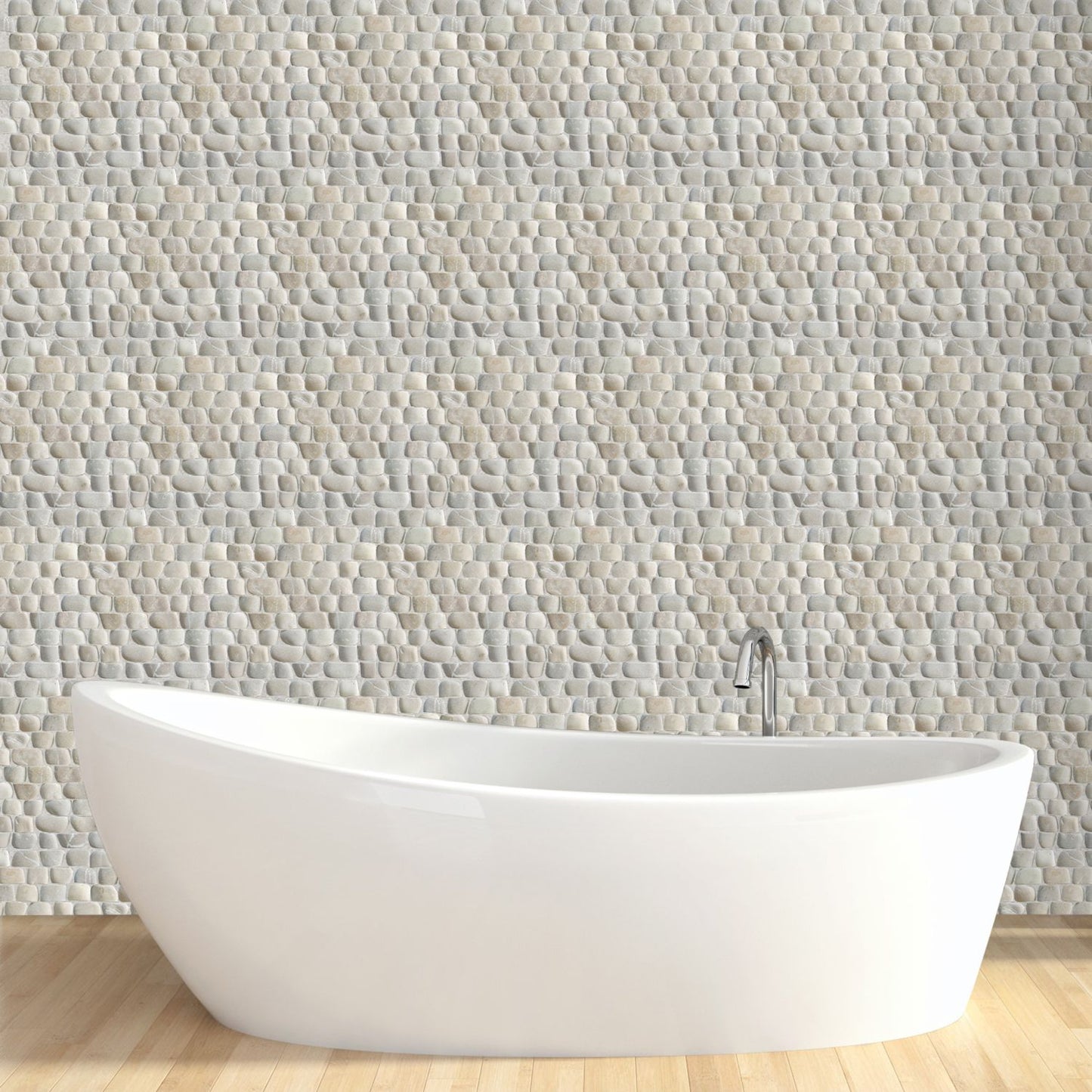 Strip Tan Natural Stone Mosaic Wall & Floor Tile