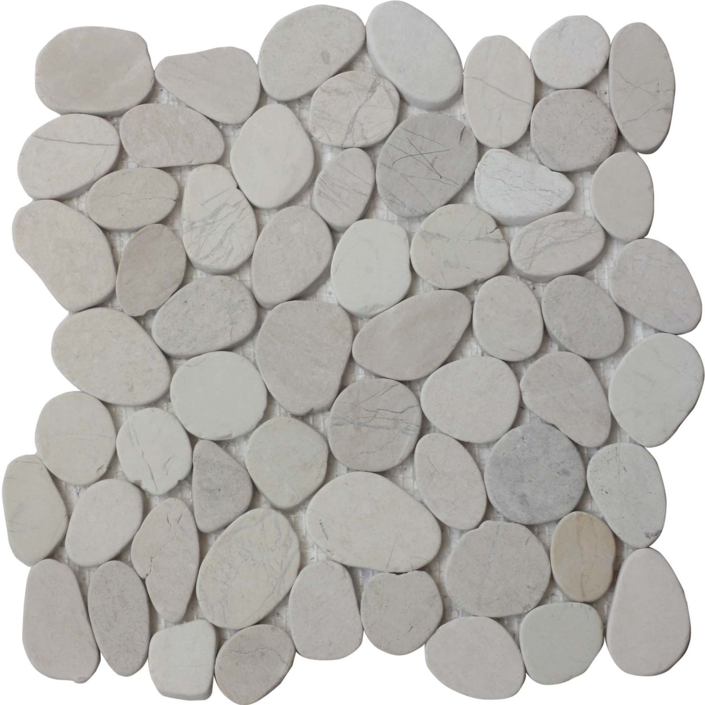 White Timor Sliced Pebble Mosaic Wall & Floor Tile
