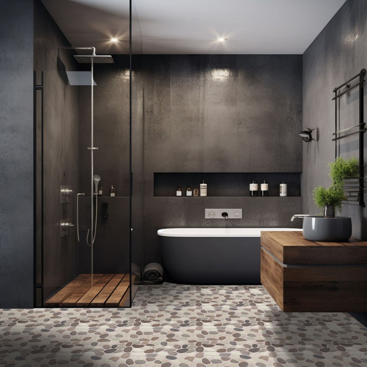 Capucino Sliced Pebble Mosaic Wall & Floor Tile ( $10.93/sq.ft)