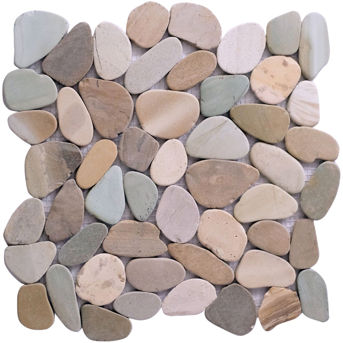 Olive Sliced Pebble Mosaic Wall & Floor Tile