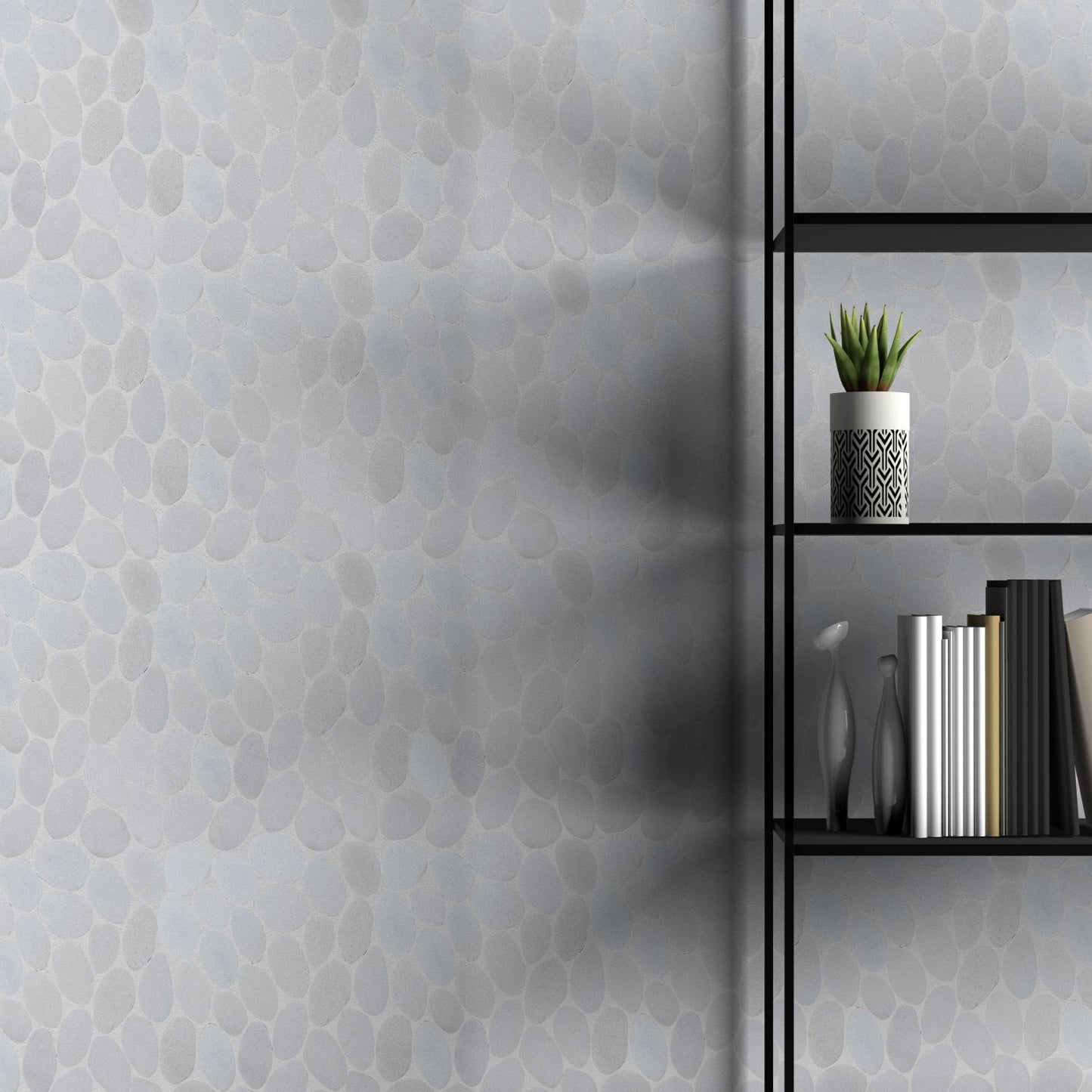 XL Snow White Sliced Pebble Mosaic Wall & Floor Tile ( $17.09/sq.ft)