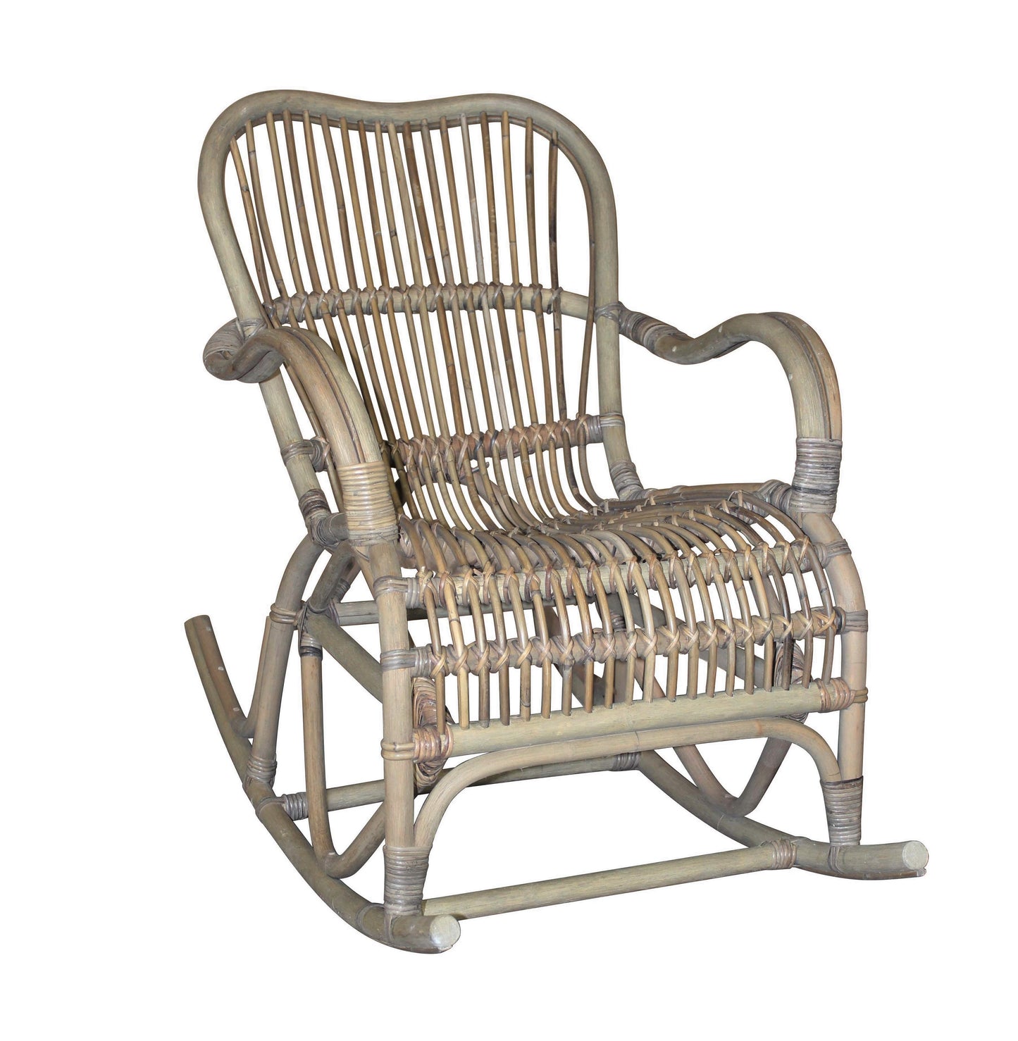 Key Island Rattan Rocker, gray