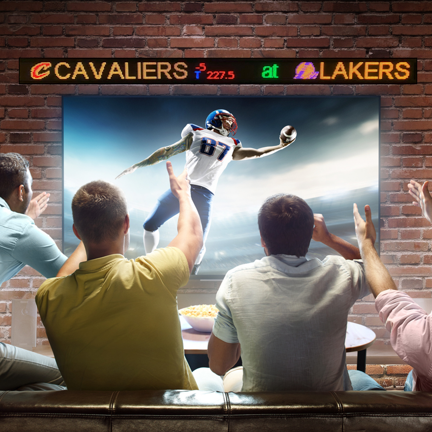 Skybox LED Sports Ticker for Man Caves / The Playbook / 63" Length