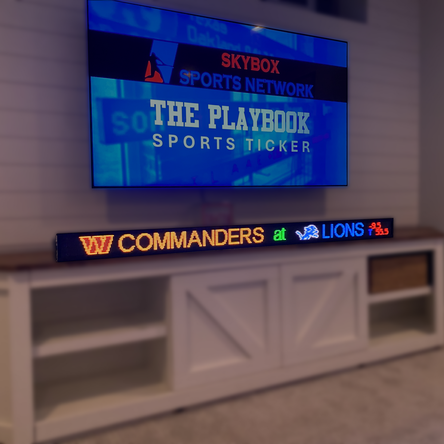 Skybox LED Sports Ticker for Man Caves / The Playbook / 63" Length