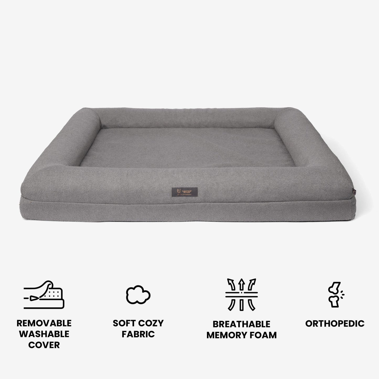 Memory Foam Orthopedic Dog Bed - Large/Gray