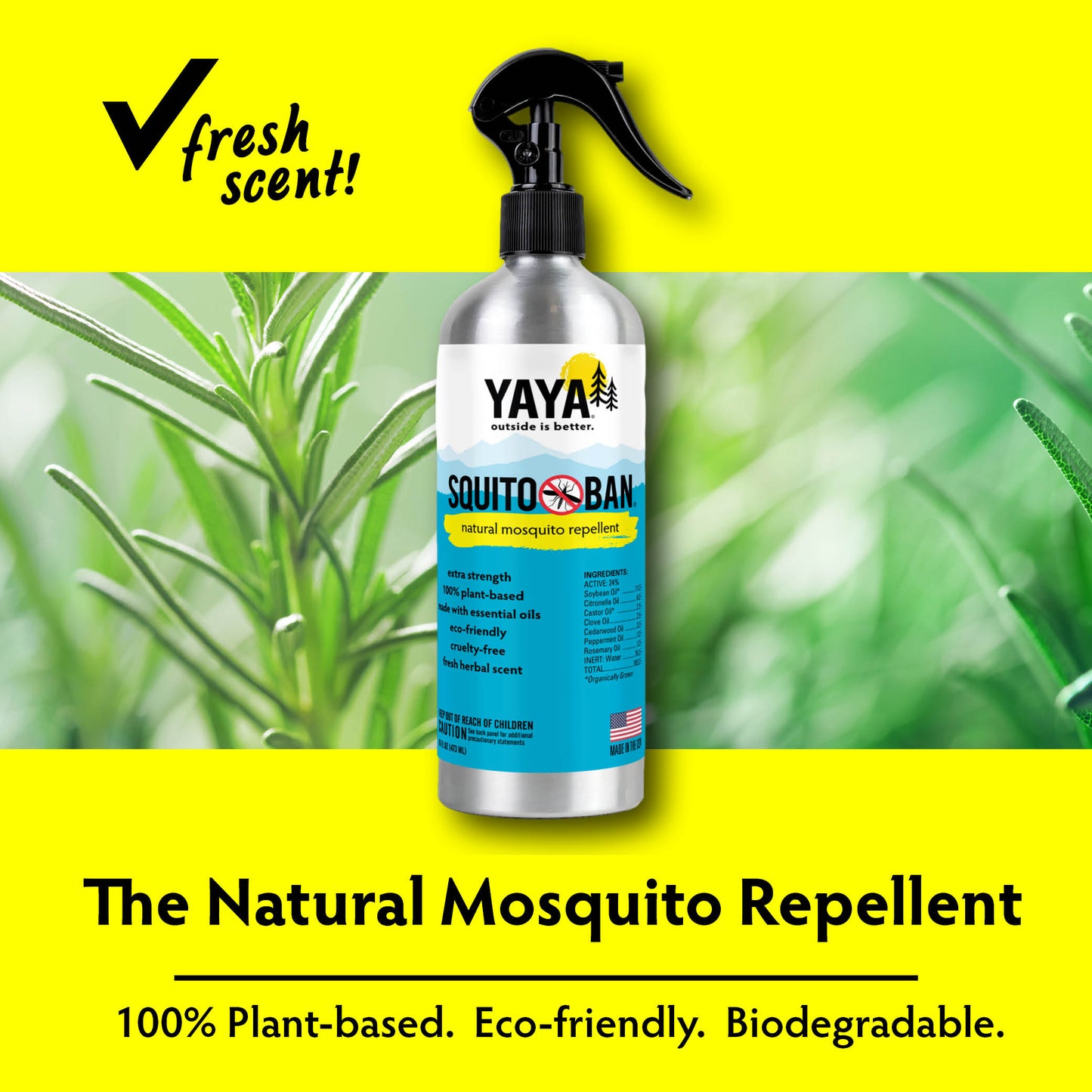 SQUITO BAN Mosquito Bug Repellent, 4 oz and 16 oz