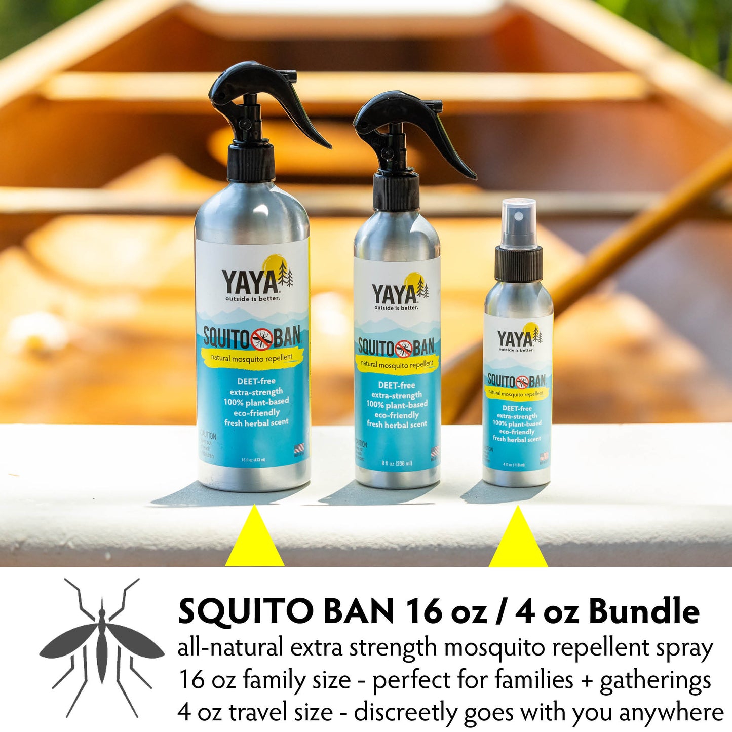 SQUITO BAN Mosquito Bug Repellent, 4 oz and 16 oz