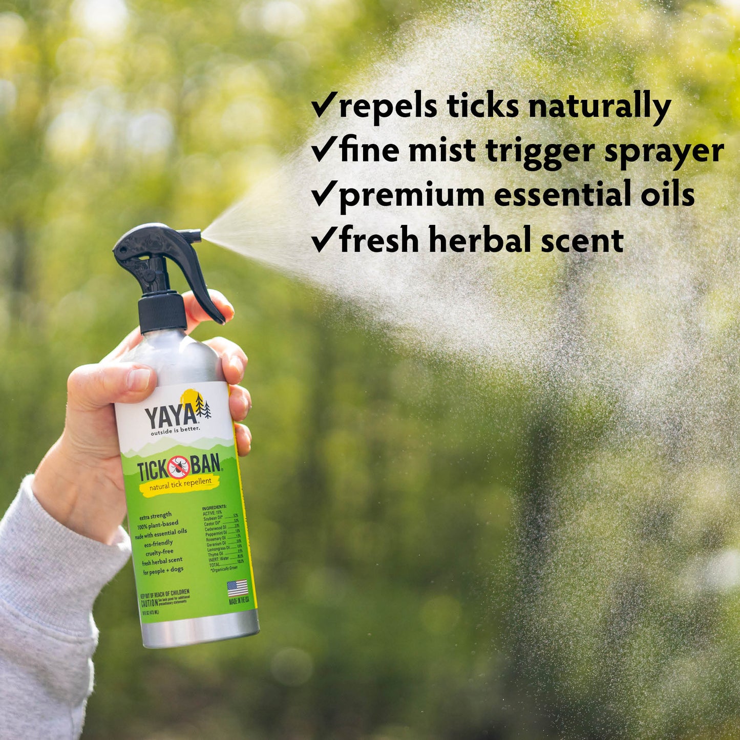 Natural Tick Ban Repellent Spray 4 oz and 16 oz