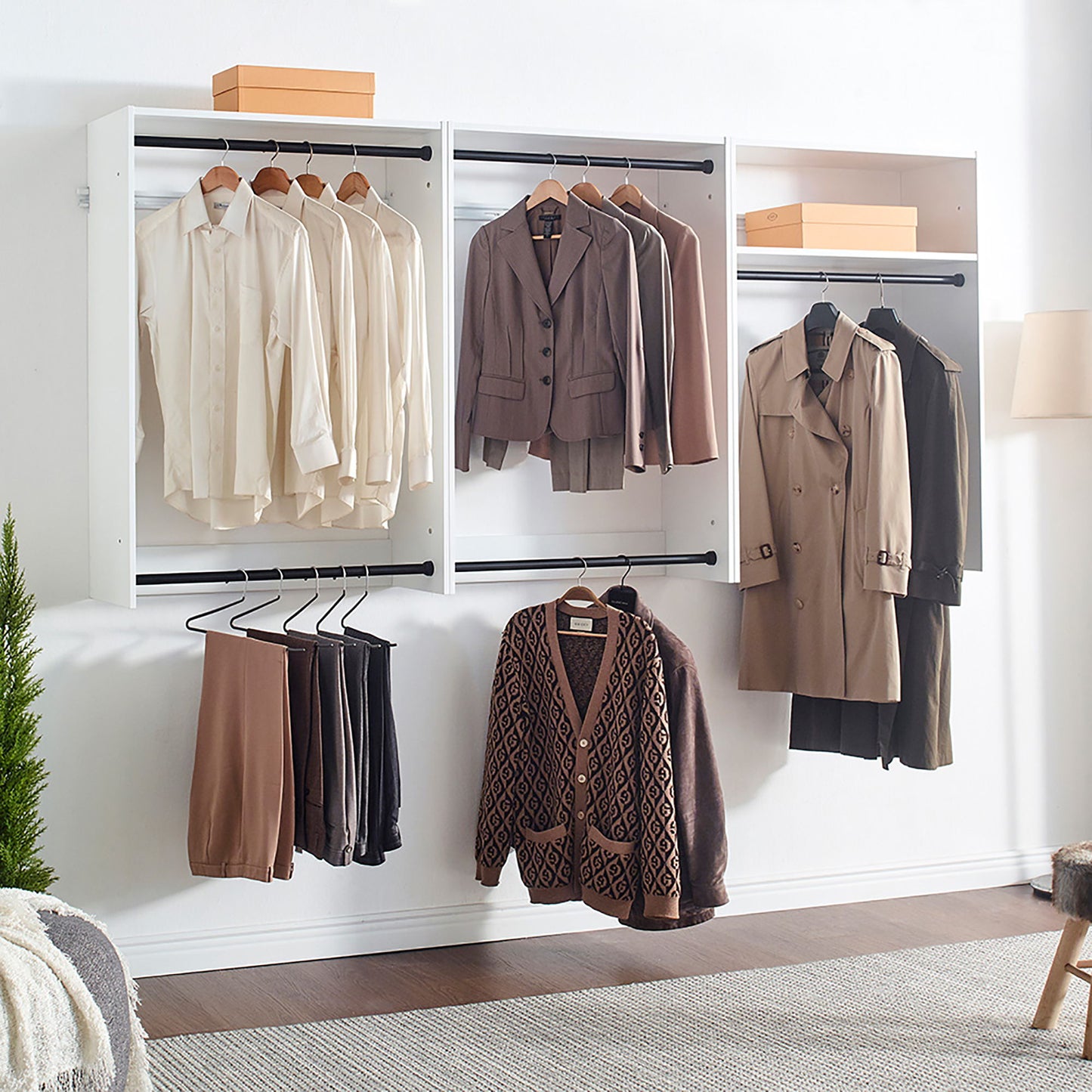 Devi - Wall Mounted Wood Closet System