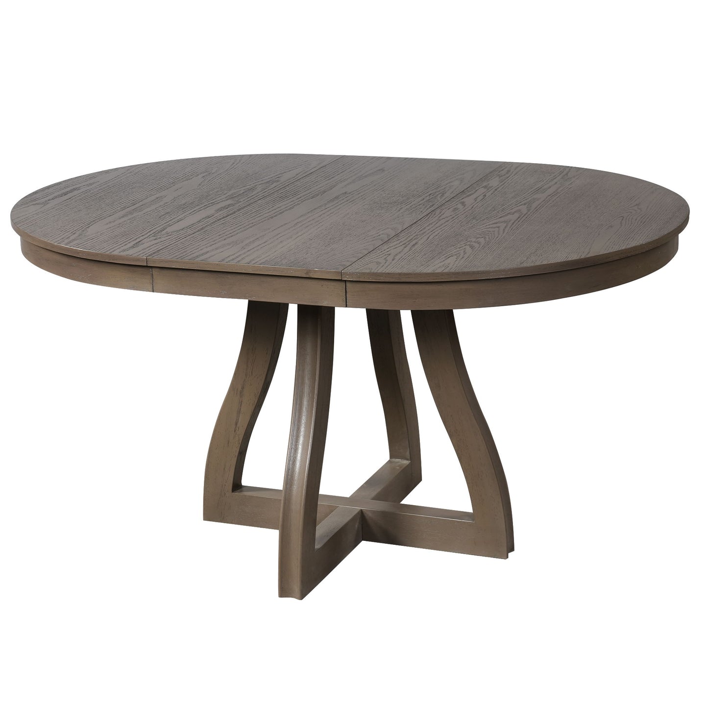 Round Extendable Dining Tabl, Middle Leaf, Curved Legs