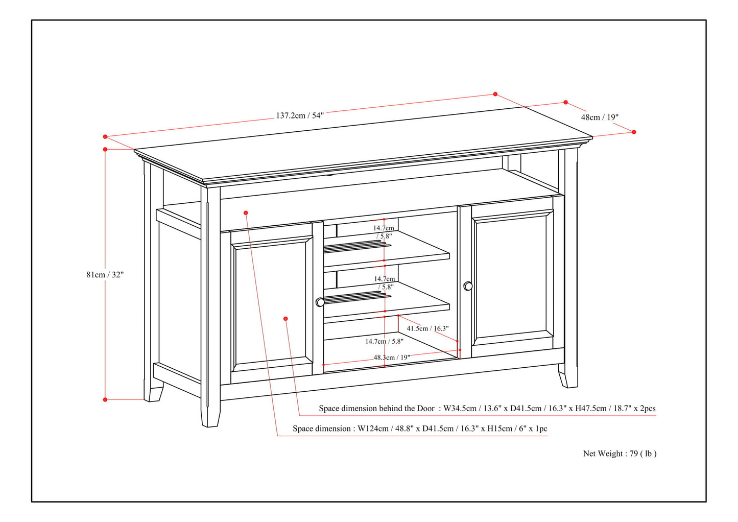 Amherst - TV Media Stand - Rustic Natural Aged Brown