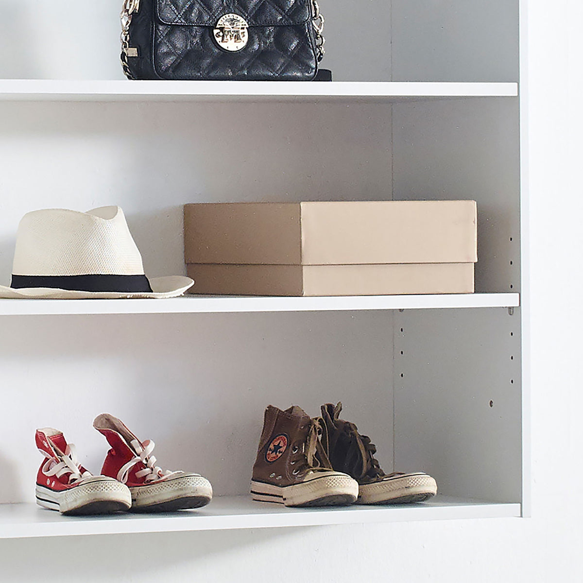Devi - Wall Mounted Wood Closet System With Modular Design And Ample Storage