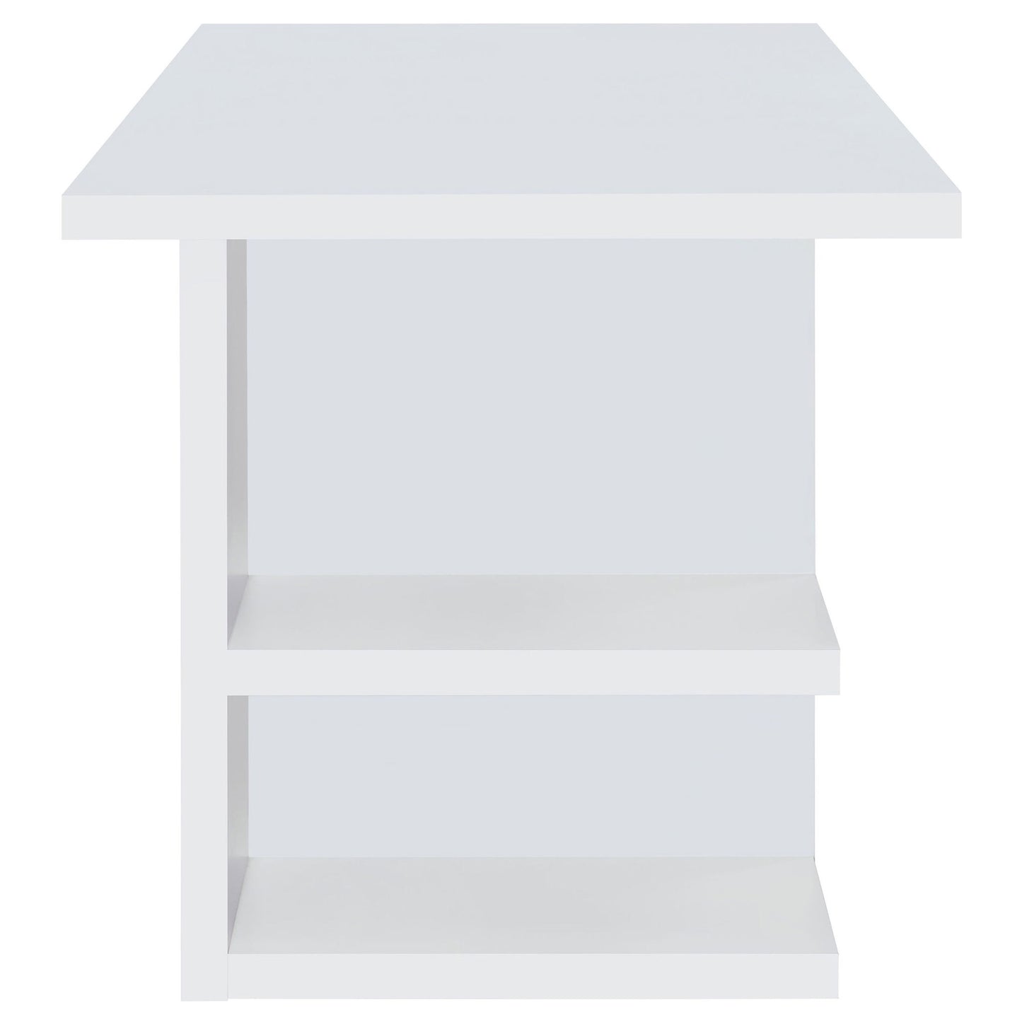 Hannah - 4 Shelf Writing Desk With Open Shelving - White