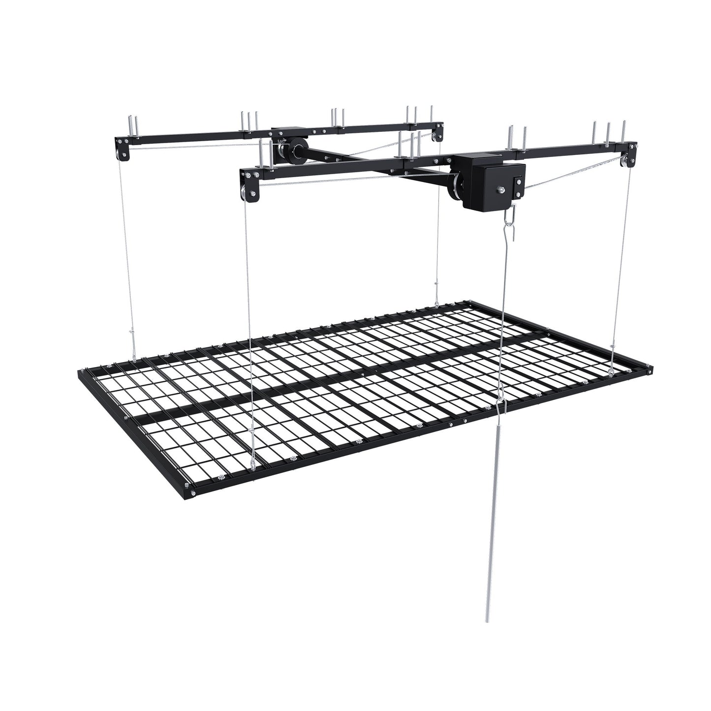 Overhead Garage Storage Rack For High Ceilings & Safety Lock - Black