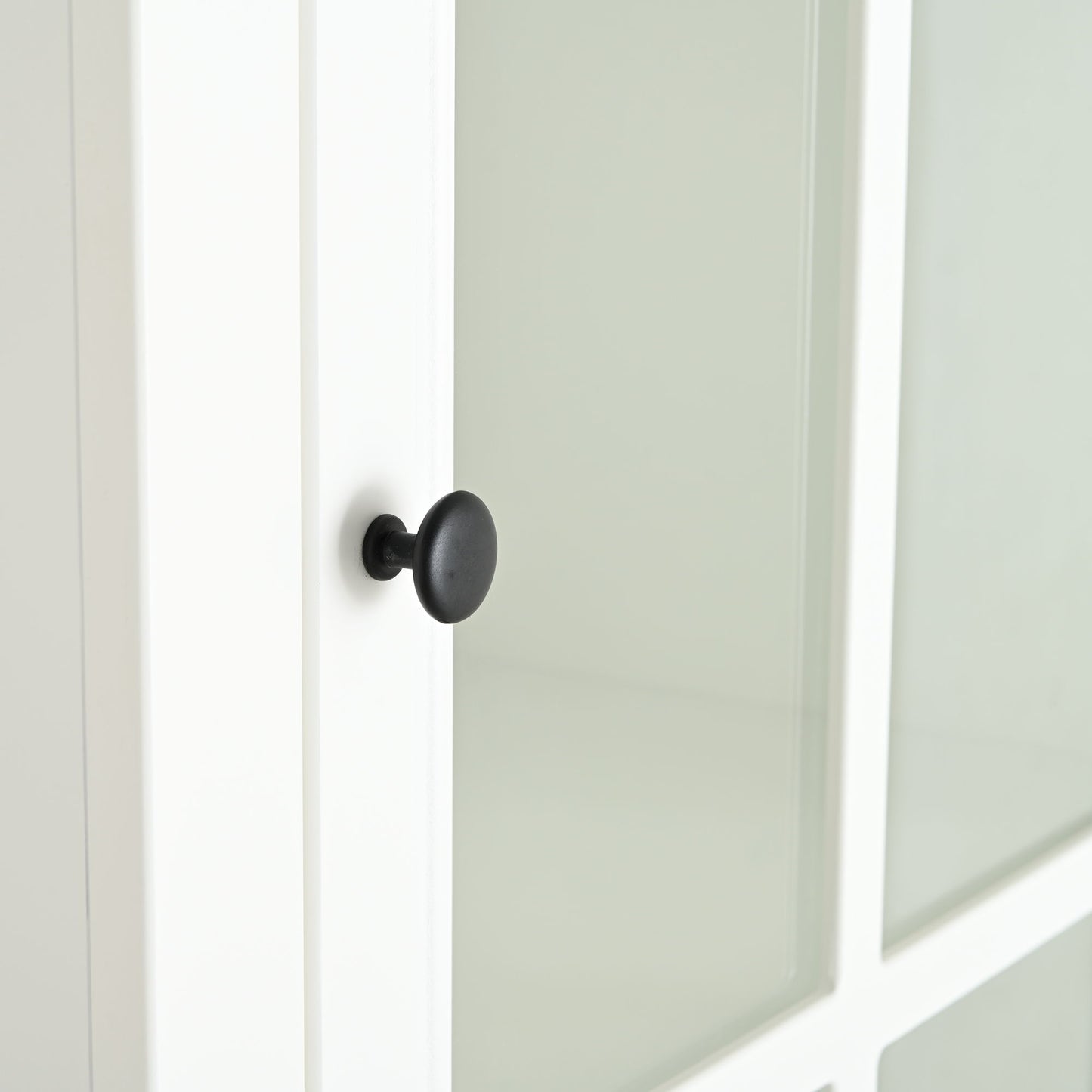 Retro Style Hutch Cabinet With Glass Door, China Cabinet For Home