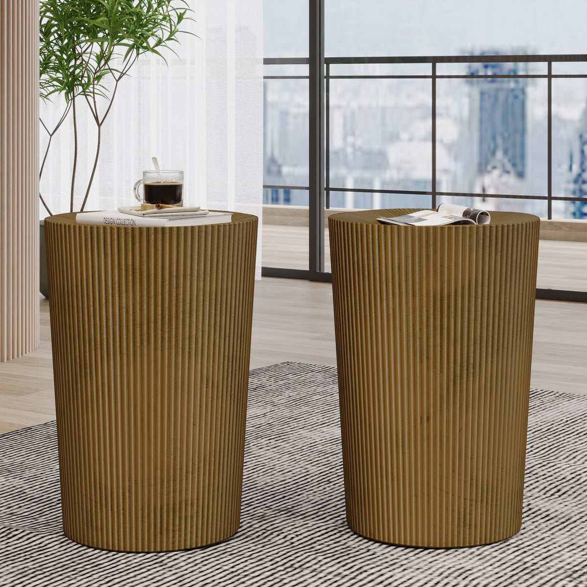 Langseth - Iron Sunburst Side Table Modern Design