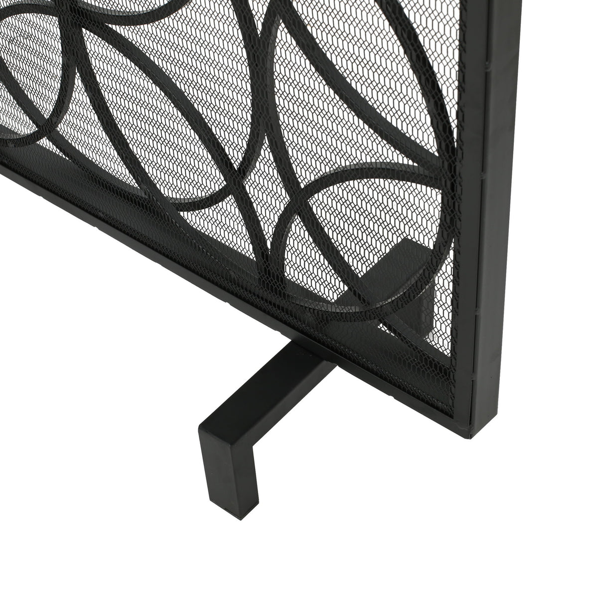 Thayer - Single Panel Iron Fireplace Screen With Geometric Design