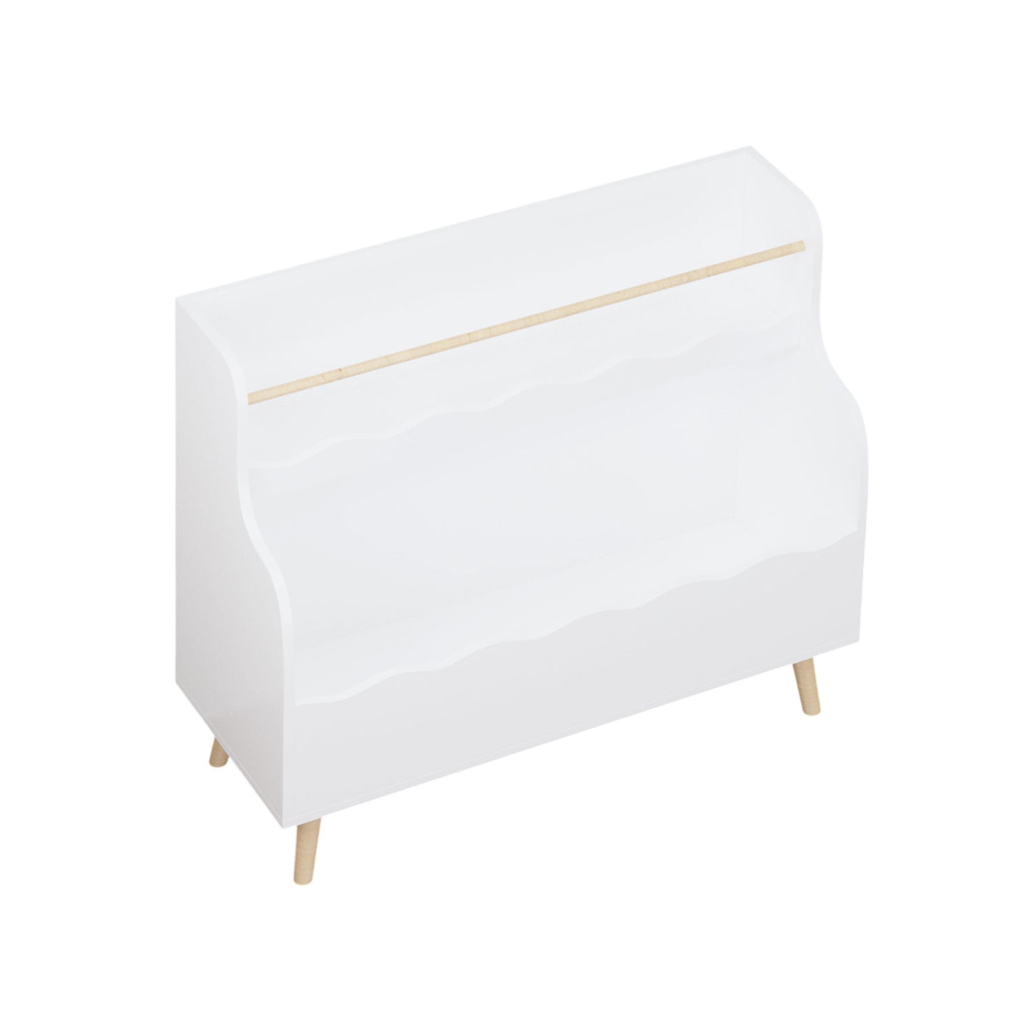 Kids Bookcase, Children Book Organizer Toy Storage Cabinet - White