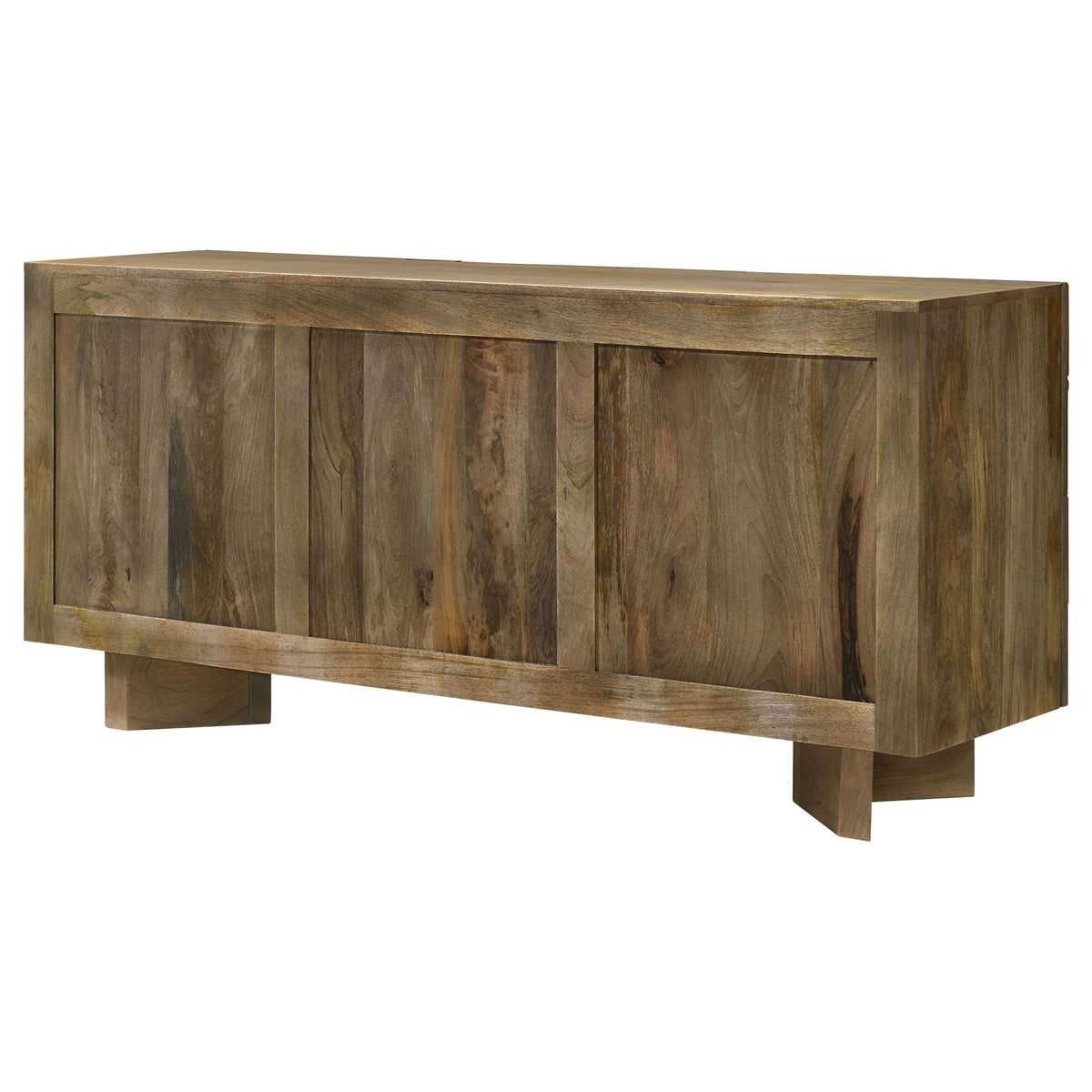 Roman - 3 Door Server With Chevron Design - Brown