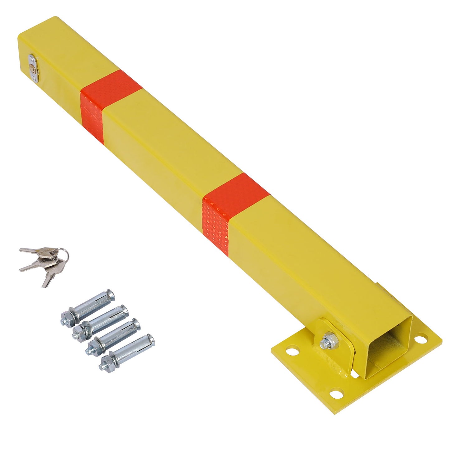 Square Parking Bollard Pole Barrier With Lock For Car Parking Protection And Home Garage Street Decor