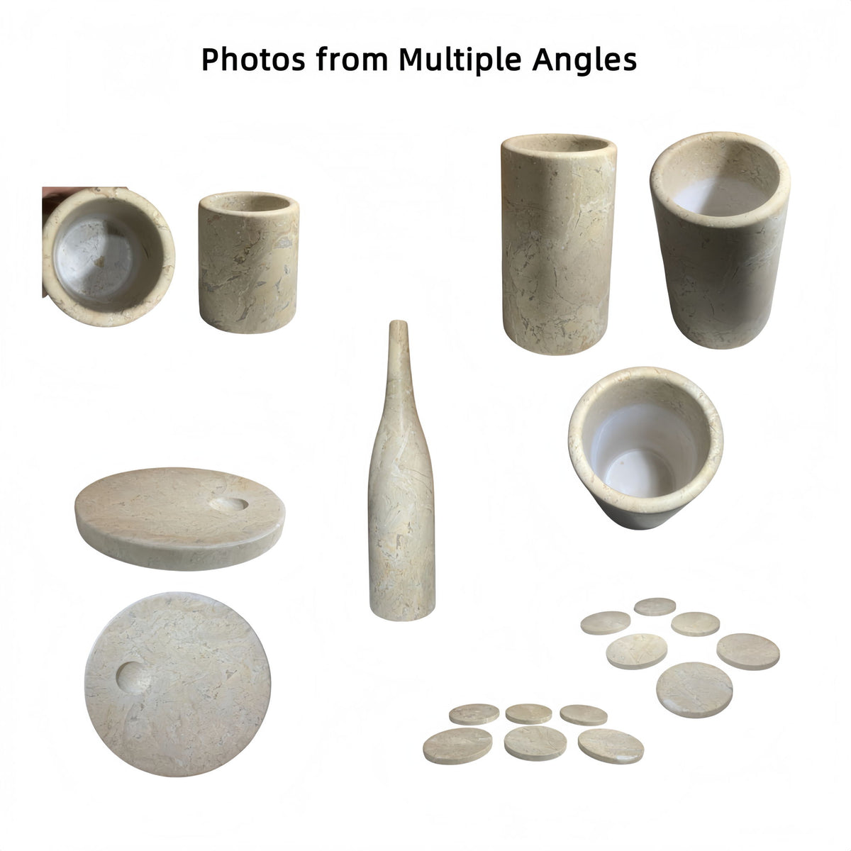 10 Pieces Luxury Natural Marble Dining Room Accessories Set