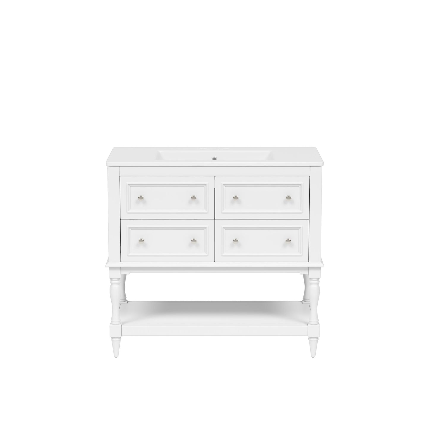 Bathroom Vanity With Medicine Cabinet, Storage Cabinet With 4 Drawers, Adjustable Shelf Mirror