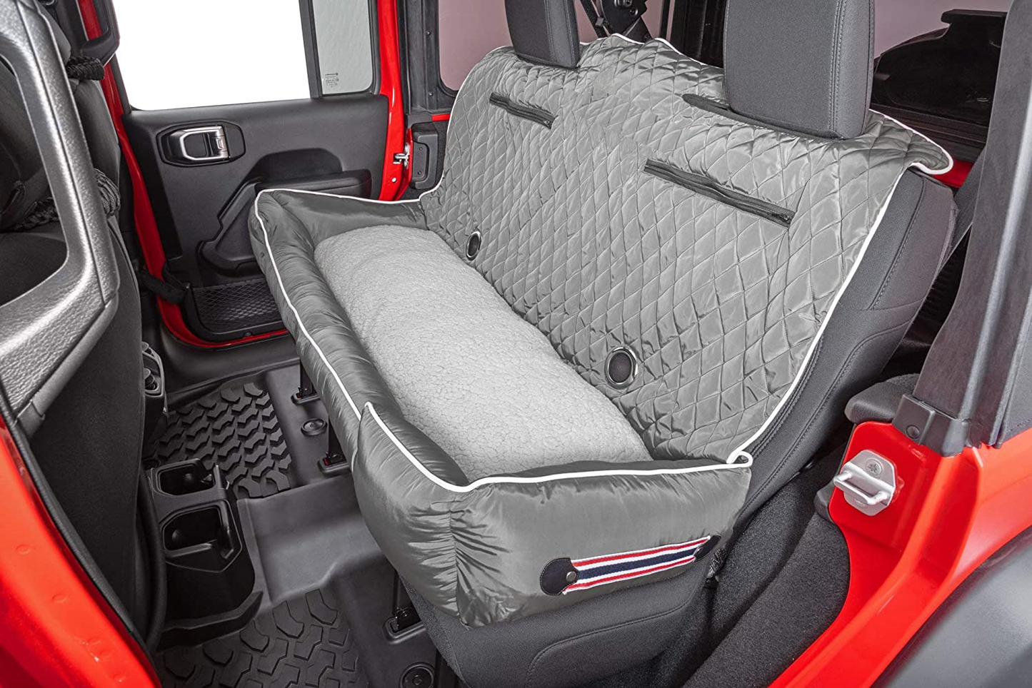 PetBed2GO Black, Large - Jeep Letters Pet Bed Cushion & Car Seat Cover, 52x20x7, 6lbs