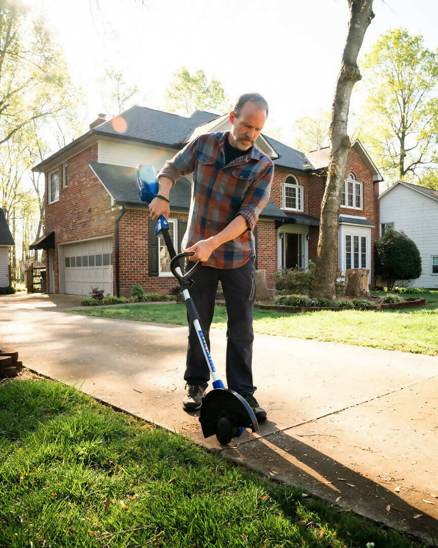 Wild Badger Power Cordless 40 Volt Brushed Trimmer/Edger and Brushed Blower Combo, Includes 2.0 Ah Battery and Clip-on Charger
