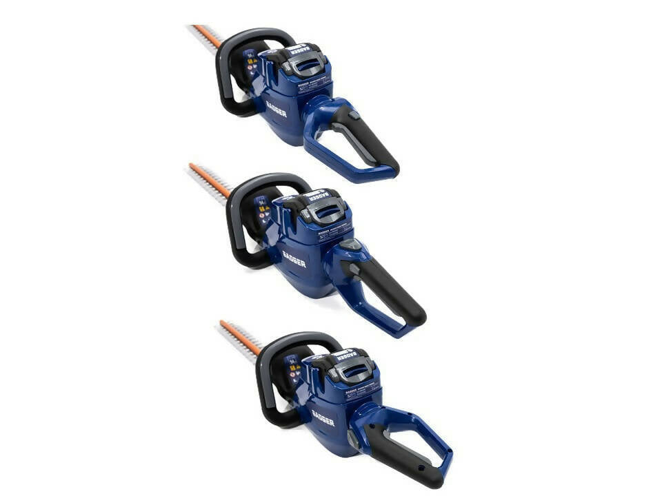 Wild Badger Power Cordless 40 Volt 24-inch Brushed Hedge Trimmer, Includes 2.0 Ah Battery and Clip-on Charger