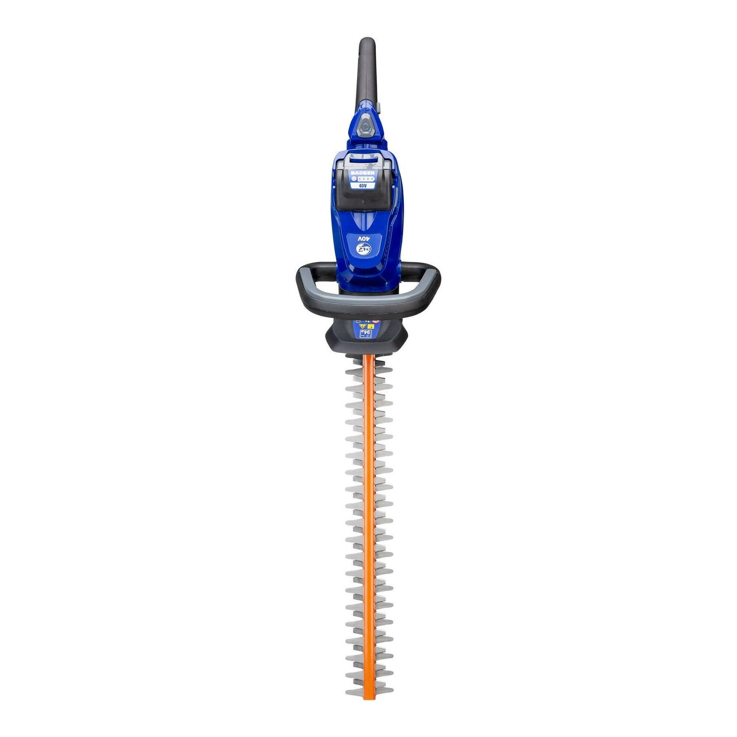 Wild Badger Power Cordless 40 Volt 24-inch Brushed Hedge Trimmer, Includes 2.0 Ah Battery and Clip-on Charger