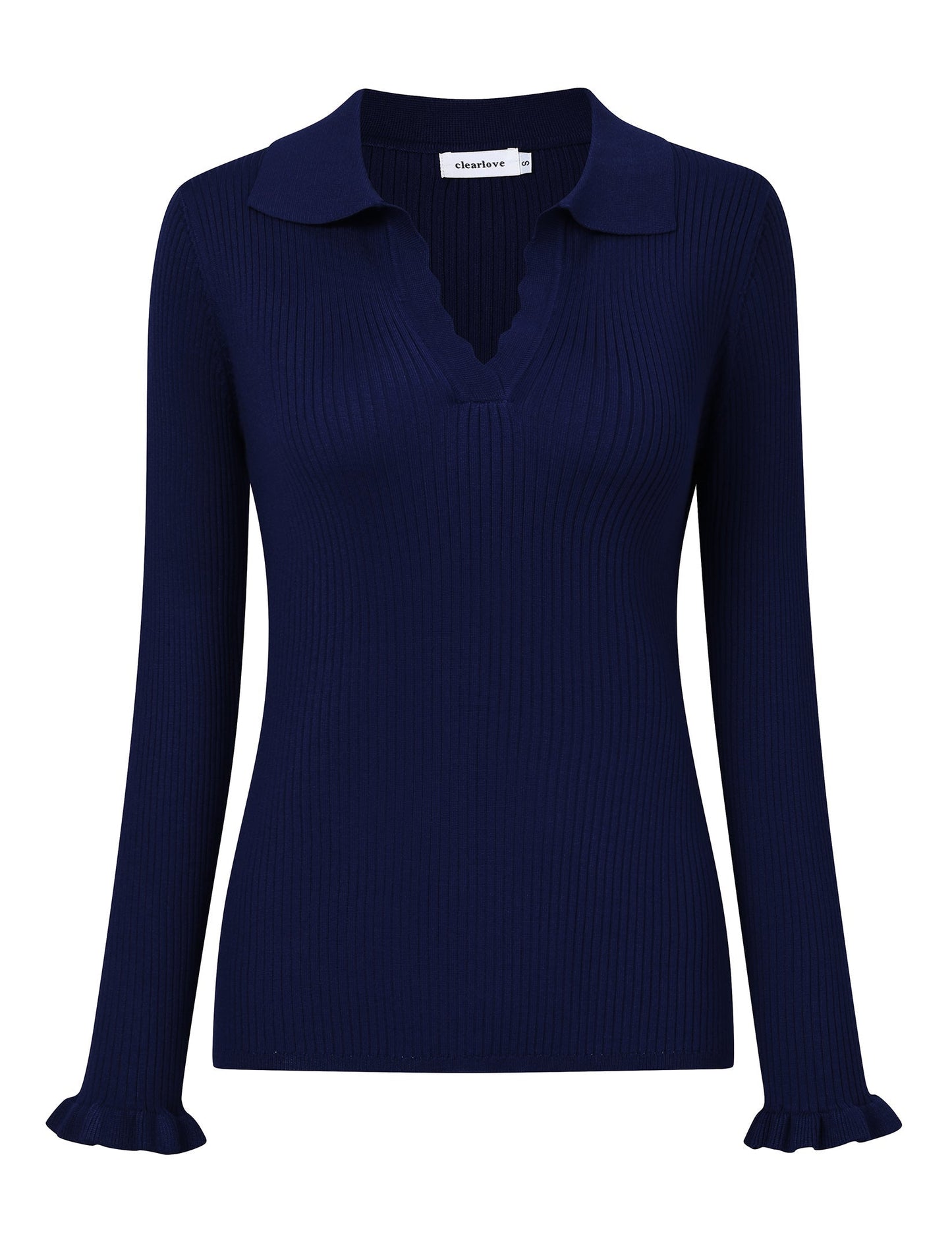 CLEARLOVE Women's Off Shoulder Top Long Sleeve T-Shirt Blue