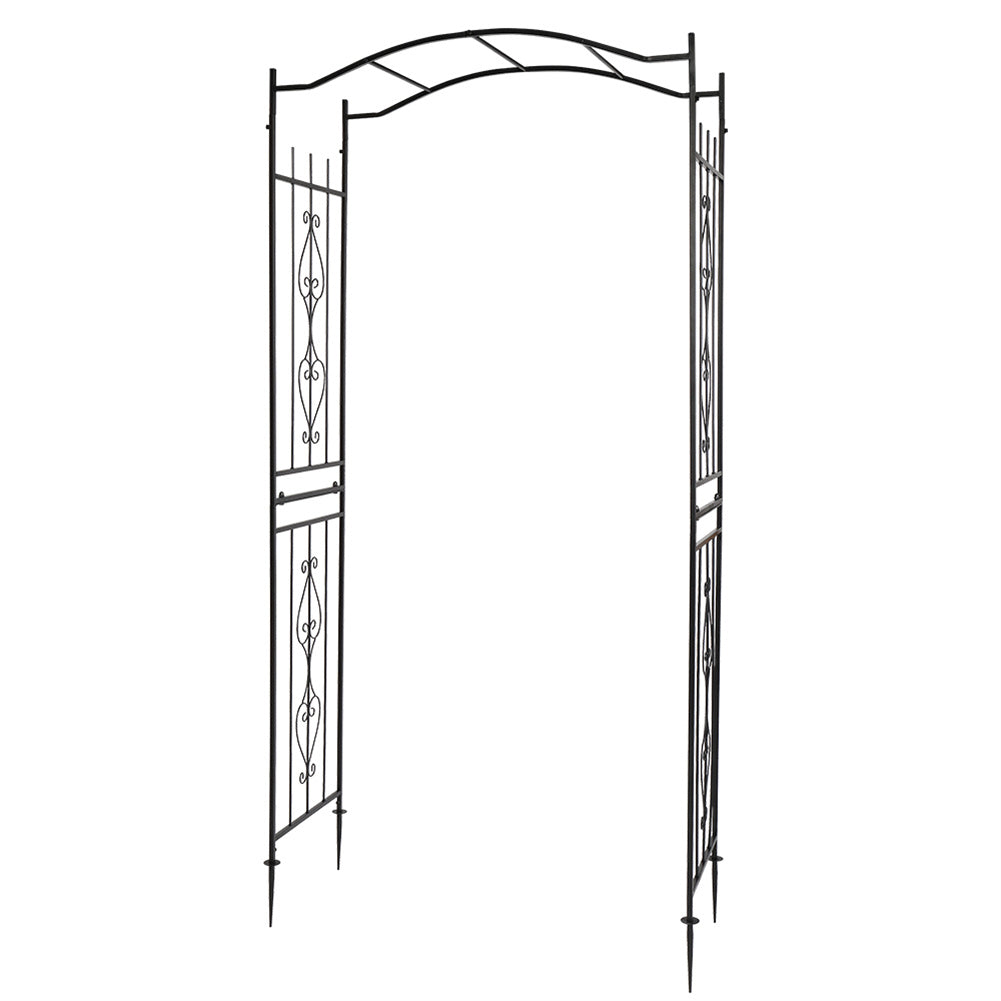 AMYOVE Iron Arch Rust-Resistant Plant Climbing Frame with Bridge Roof