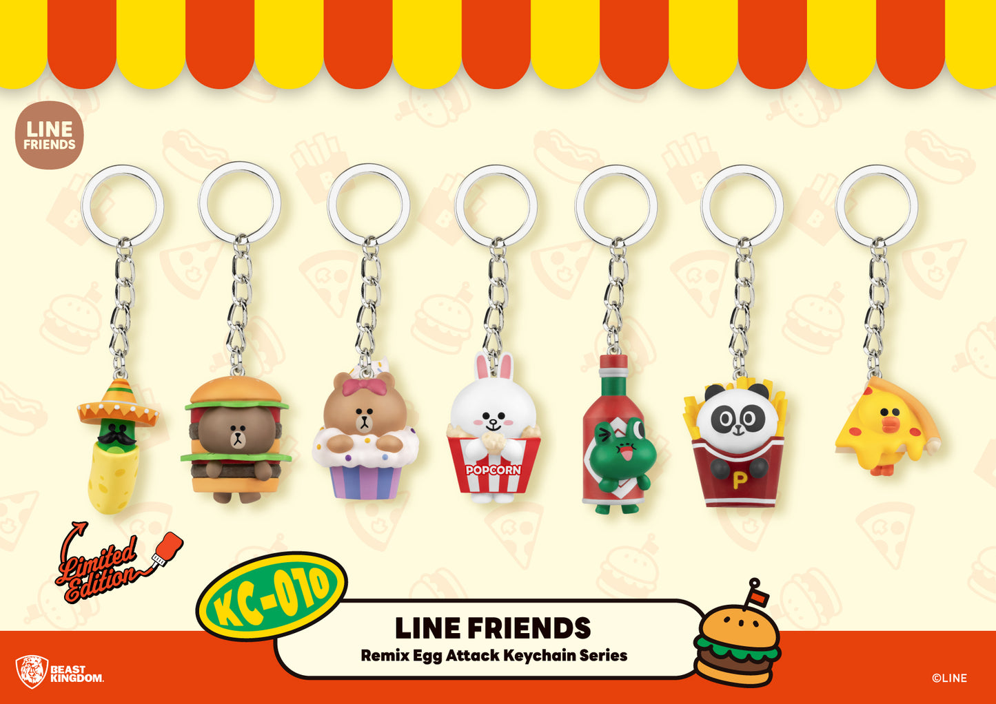 LINE FRIENDS Remix Egg Attack Keychain Series Blind Box set (Keychain)
